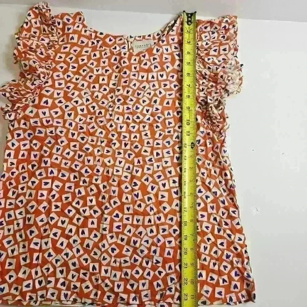 Compania Fantastica Skirt and Top Women's Small Orange Purple Ruffle Cap Sleeve - Picture 9 of 11